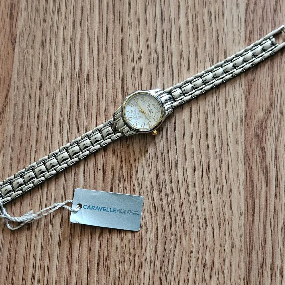 Caravelle by Bulova Women Wristwatch 45L124 Arabic Numerals Floral Motif Watch - Picture 5 of 11